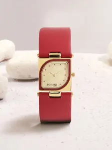 Sonata Yuva Gents Women Red Analogue watch NL8919YL04
