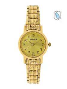 Sonata Women Gold-Toned Analogue Watch NK8976YM06W