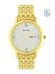 Sonata Office Wear Men White Analogue watch NK7954YM01