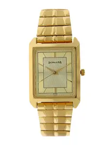 Sonata Men Gold-Toned Analogue Watch
