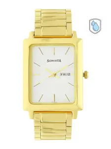 Sonata Office Wear Men White Analogue watch NL7078YM03