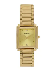 Sonata Men Gold-Toned Analogue Watch NK7053YM02