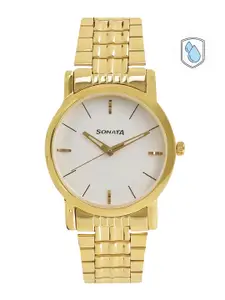 Sonata Men Gold-Toned Analogue Watch