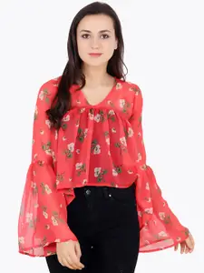 Cation Women Coral Printed Top