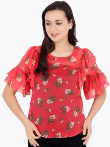 Cation Women Coral Printed Top