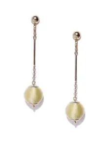 Accessorize Gold-Toned & Beige Spherical Drop Earrings