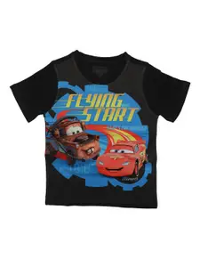 Disney by Wear Your Mind Boys Black Printed Round Neck T-shirt