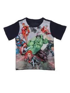 Marvel by Wear Your Mind Boys Grey Printed Round Neck T-shirt