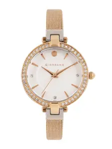 GIORDANO Women White & Rose Gold Analogue Watch C2017-22