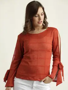 Miss Chase Women Orange Solid Top