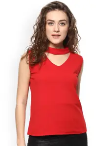 Mayra Women Red Solid Top