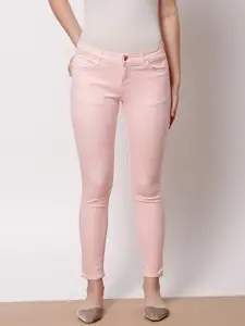 ether Women Pink Skinny Fit Mid-Rise Clean Look Stretchable Jeans