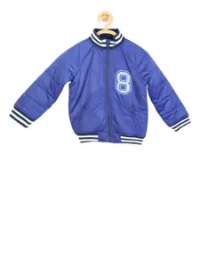 Allen Solly Junior Boys Blue Self Design Bomber