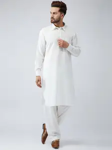 SOJANYA Men Off-White Solid Kurta with Salwar