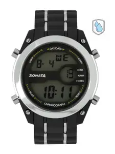 Sonata Men Ocean Series Black Digital Watch 77034PP01
