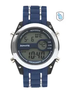 Sonata Men Ocean Series Blue Digital Watch 77034PP03