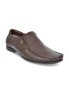 Allen Cooper Men Brown Formal Leather Slip-On Shoes