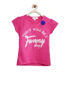 Sera Girls Pink Printed Top