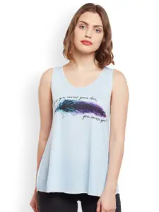 MACK JONNEY Women Blue Printed A-Line Top