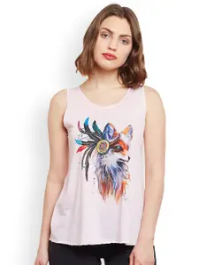 MACK JONNEY Women Pink Printed A-Line Top