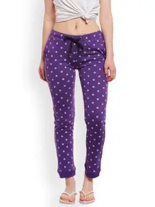 VIMAL JONNEY Women Purple & White Printed Longe Pants FF4_PRT_NO.5