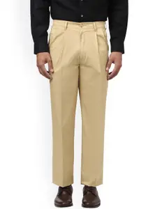 ColorPlus Men Beige Regular Fit Solid Formal Trousers