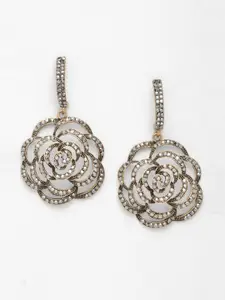 Moedbuille Gold-Toned Floral Drop Earrings