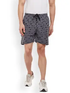 VIMAL JONNEY Men Grey Self Design Regular Fit Regular Shorts