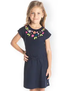 Cherry Crumble Girls Blue Embellished Fit and Flare Dress