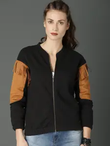 Roadster Women Black Solid Sweatshirt