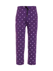 VIMAL JONNEY Boys Purple Printed Trackpants