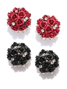 YouBella Set of 2 Gold-Plated Floral Studs