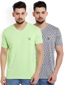 MACK JONNEY Men Pack of 2 V-Neck T-Shirts
