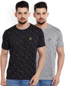 MACK JONNEY Men Pack of 2 Printed Round Neck T-Shirts