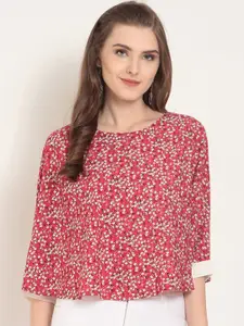 RARE Women Pink Ditsy Floral Printed Top