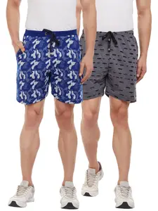 VIMAL JONNEY Men Pack of 2 Printed Regular Fit Regular Shorts