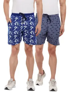 VIMAL JONNEY Men Pack of 2 Printed Regular Fit Regular Shorts