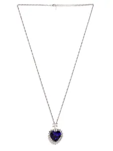 Crunchy Fashion Silver-Toned & Blue Titanic Inspired Pendant with Chain