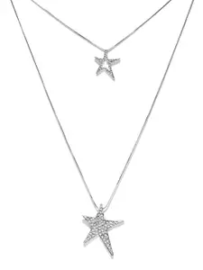 Crunchy Fashion Silver-Toned Star-Shaped Necklace