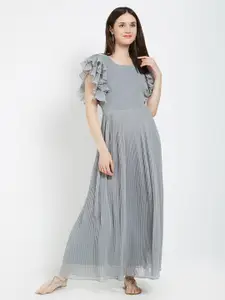 MISH Women Grey Solid Maxi Dress