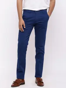 Nation Polo Club Men Blue Skinny Fit Solid Chinos