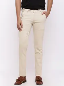 Nation Polo Club Men Beige Skinny Fit Solid Chinos