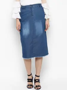 StyleStone Women Blue A-Line Denim Pencil Skirt