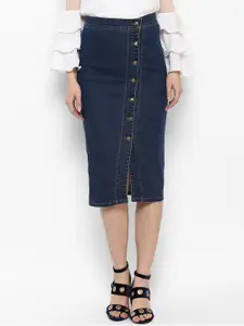StyleStone Blue A-Line Denim Pencil Skirt