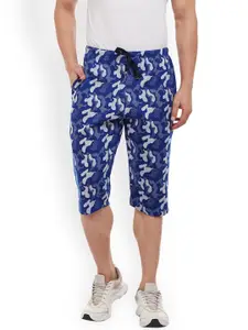 MACK JONNEY Men Blue Printed Regular Fit Regular Shorts