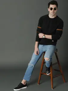 Roadster Men Black Solid Sweatshirt