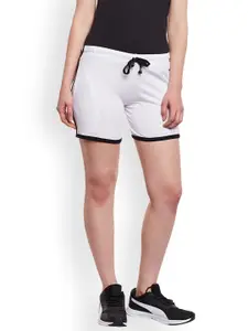 VIMAL JONNEY Women White Solid Slim Fit Regular Shorts