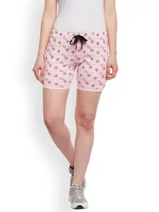 VIMAL JONNEY Women Pink Printed Slim Fit Regular Shorts