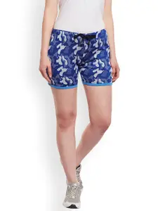 VIMAL JONNEY Women Blue Printed Slim Fit Regular Shorts