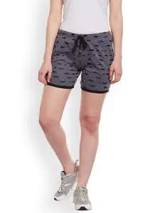 VIMAL JONNEY Women Grey Self Design Slim Fit Regular Shorts